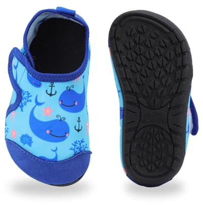 ADUDVLO Kids Toddler Water Shoes Non-Slip Quick Dry Baby Water Shoes Kids Beach Shoe Swimming Pool Surfing (Blue, Toddler, 5.5, Numeric Range, UK Footwear Size System, 6, Medium)
