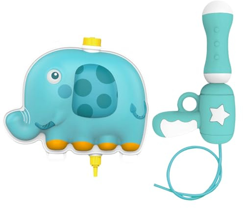 Ejoyous Pistola de Agua de Mochila, Lanzador de Agua de Gran Capacidad con Entrada de con Tapón de Goma y Correas Ajustables, para Niños, Fiestas en (Pistola de Tipo Mochila con Forma de