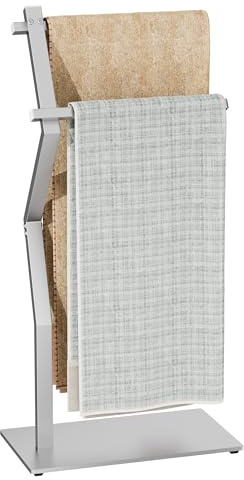 OUTBROS Toallero de baño, 40x20x84cm Portatoallas de Pie, Plateado
