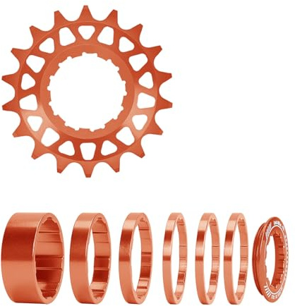 Tsophreniq Kassette - Set di conversione per bicicletta a velocità singola, 16T, 18T, con distanziatore e anelli di bloccaggio
