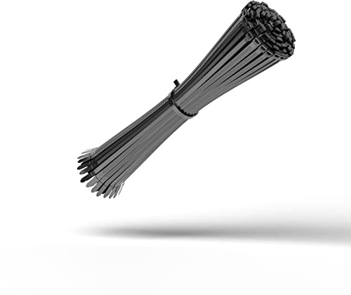 HeiKab 100 Kabelbinder 200 x 3,6 mm - UV-Beständig - Mindestzugfestigkeit 180 N / 18,3 kg - Schwarz -