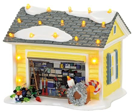 Department 56 Snow Village National Lampoon Christmas Vacation the Griswold Holiday Garage Lit Building, Multicolor, 4.06 Inch, Multicolor