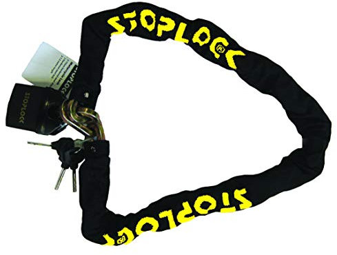 Stoplock Heavy Duty Motorcycle Lock W/Keys SS5275 - Anti-Theft Security 10 mm Chain 1.2 m Long - Resists Bolt Croppers , Yellow