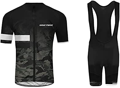 UGLY FROG Bike Wear Cycling Jersey Short Sleeve Men's Bike MTB Shirt Biking Cycle Tops Suits Bib tight with Gel Pad Summer Racing Bicycle Triathlon Clothing