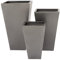 Benzara Classy Lot de 3 Pots de Fleurs en métal Finition Gris foncé Poli 63,5 cm, 53,3 cm et 43,2 cm de Hauteur