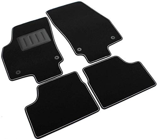 Il Tappeto Auto SPRINT03404 Alfombrilla para Coche, Negra, Antideslizante, Borde Bicolor, Tacón de Goma Reforzado