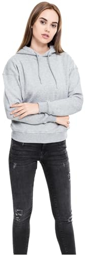 URBAN CLASSICS Felpa con Cappuccio Donna Invernale, Pullover Caldo Manica Lunga, Maglione Pesante per Ragazza, Colore grey, Taglia XL