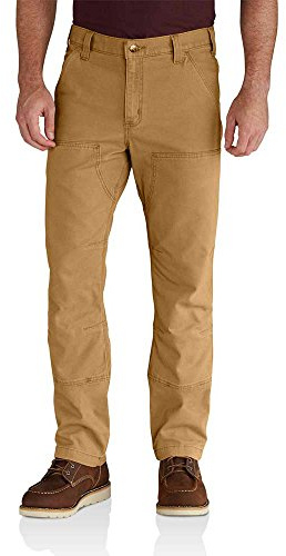 Carhartt Herren Rugged Flex Relaxed Fit Double-Front Canvas-Arbeitshose Pants, Hickory, 42W / 32L EU