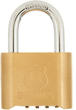 BRINKS 171-50051 Solid Brass Resettable Combination Lock, 48mm