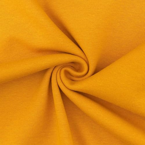 Bündchenstoff Pia, Schlauchware, uni ockergelb (25cm x 35cm/70cm)
