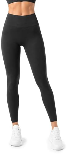 Risalti Leggins Vientre Plano - Leggings Mujer de Cintura Alta Contenitivos Elásticos Microfibra, Leggins Deportivos, Mallas Deporte Sin Costuras - Made in Italy