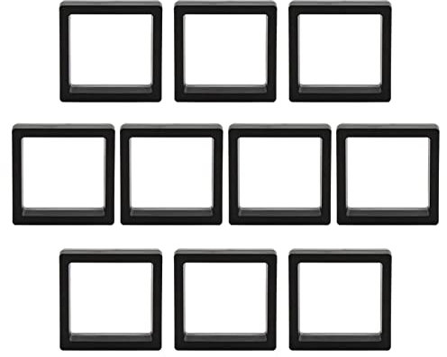 LINGJIONG Cornice sospesa 3D, 10 pezzi, scatola da esposizione flottante, resistente protezione, telaio fluttuante per anello, collana, bracciale, orecchino, medaglione AA, conchiglie, fossili, pietre