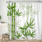 Uiiooazy Duschvorhang Bambus, Grün Blätter Baum Pflanzen Zen Duschvorhang Anti Schimmel Wasserdicht Polyester Stoff Waschbar Blickdicht Bad Vorhang mit 12 Haken für Badezimmer 180Bx200Hcm