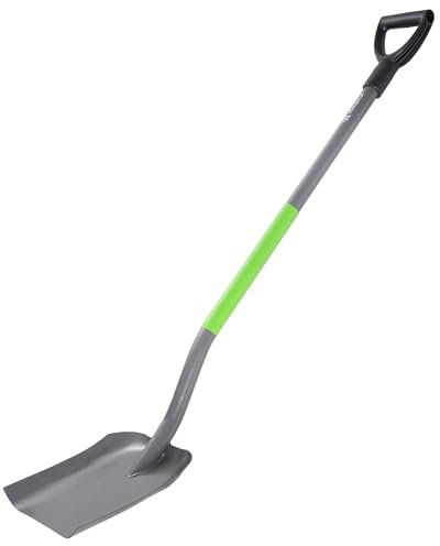 KADAX Pelle à Sable pour Travaux de Construction et Jardinage - Outil Robuste avec Poignée en D et Manche en Acier (Vert/Gris)