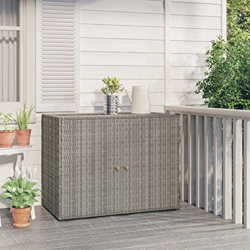 Homgoday Armadio da giardino, armadietto per attrezzi, grigio, 100 x 55,5 x 80 cm