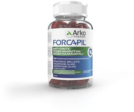 ARKOPHARMA - FORCAPIL® Gegen Haarausfall Gummies - Haarvitamine - Beugt Haarausfall vor - Stärke - Wachstum - Glanz - devitalisierte Haare und Nägel - Biotin - Vegan - Ab 15 Jahren - 60 Gummies