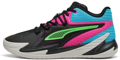 Puma Dagger Basketballschuhe Unisex-Erwachsene, Puma Black-Fluro Pink PES, 44 EU
