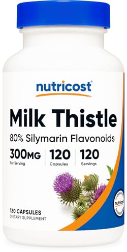 Nutricost Milk Thistle Capsules 300mg, 120 Capsules (80% Silymarin) - Gluten-Free & Non-GMO