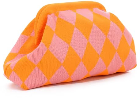 EVEOUT Clutch de Ganchillo para Mujer Verano Boho Bolso Bandolera Tejido para Playa Vacaciones Trabajo Cartera de Mano de Punto con Cadena para Fiesta Bodas