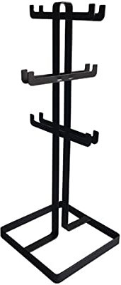 Smidesjärnskrok Vinglasställ Hållare Bordsskiva Stemware Förvaringsställ Kök Bestick Förvaringsställ till Hem Bar Restaurang Display Ställ, Svart/1252(Black)