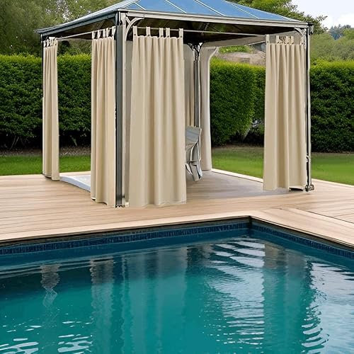 Tende per gazebo esterno 160x260 cm in Tela - Tende da sole a caduta per Balcone, Terrazzo, Giardino - Tenda gazebo con Passanti Rinforzati - Tenda da Giardino Impermeabile (1 Pannello PANNA)
