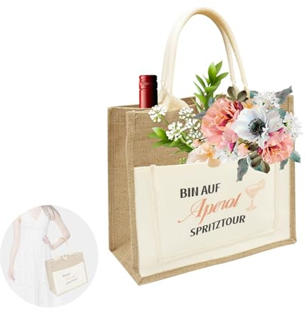 Zequech Borsa per la spesa quadrata personalizzata in iuta – Borsa riutilizzabile all'uncinetto per donne, perfetta per vacanze in spiaggia e supermercati, regalo di compleanno, beige