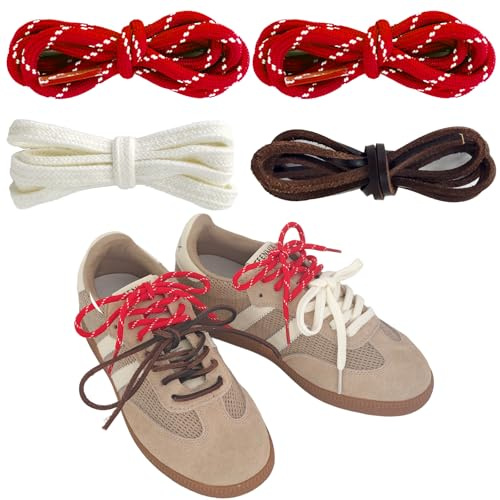 UamGlsob 4 st flerfärgade skosnören för sneakers, cool rolig söt design gör-det-själv mode färgade skosnören ersättningssträngar