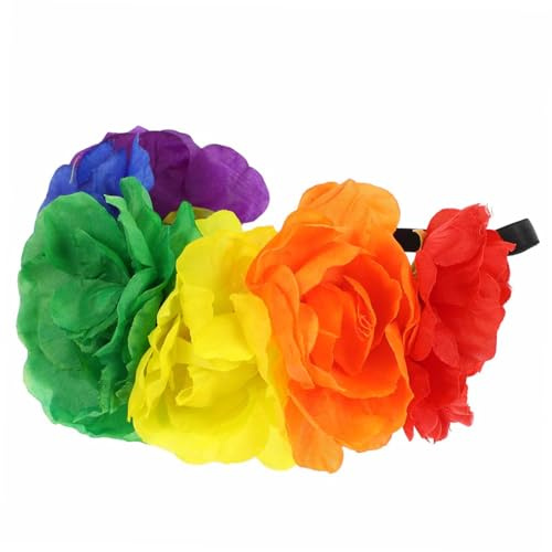 STOBAZA Bandeau Élastique Fête Couronne de Fleurs Arc pour Événements Lgbt et Cosplay Accessoire de Décoration pour Photos et Fêtes Réutilisable et Flexible