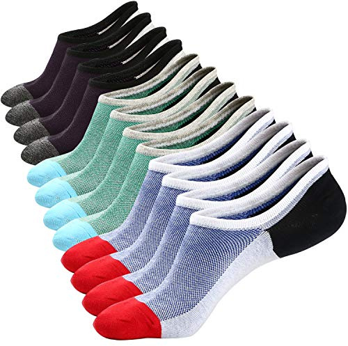 Ueither Calzini Fantasmini Uomo Sneaker Calze Taglio Basso Corti，Calze Invisibili in Cotone (Colore 1 (6 Paia),44-48)