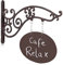 Relaxdays Ladenschild, Antik-Design, zum Beschriften, Schild mit Ausleger, Gusseisen, Bar, Geschäft, Eingang, braun, 1 Stück