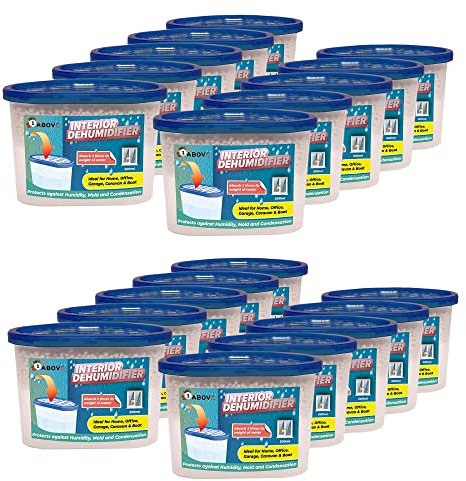 Dehumidifier 500ml Pack of 20 | Condensation Remover Moisture Absorber, Dehumidifiers for Damp, Mould, Moisture in Home, Kitchen, Wardrobe, Bedroom, Caravan, Office, Garage, Basement (20)