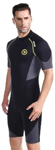 ZCCO Herren Shorty Neoprenanzüge 1,5 mm Premium Neopren-Reißverschluss Kurzarm zum Tauchen, Speerfischen, Schnorcheln, Surfen, Kanufahren (MS201-M)