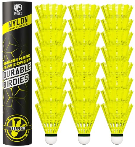 Badminton Birdies - Nylon Bedminton Shuttlecocks for Baseball/Softball Batting Training - Shuttle Balls for Indoor and Outdoor Matches ~ Highly Stable & Durable Plastic badmington Birdie Ball set