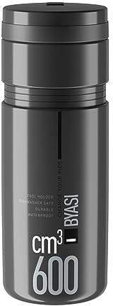 Elite Byasi Bidon Porte-Outil Cyclisme – Rangement Étanche – Gris Foncé – 600cm³ – pour Route VTT Gravel