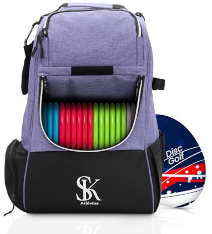 Premium Discgolf-Rucksack - strapazierfähige, wasserabweisende Polyester-Frisbee-Golftasche mit maximalem Stauraum - Hält 24+ Discs, Retriever-Gurt, Kreidetasche, Flaschenhalter - Ergonomisches Design