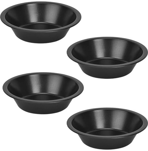 Fadcaer 4 Pieces Mini Pie Pans,Mini Pie Dishes,Individual Round Pie Tins,Quiche Baking Moulds,Non Stick Pie Tins,Pie Quiche Dishes Tins for Baking Bread Cake Tart Desserts Meat,Baking Tins Flan Dish