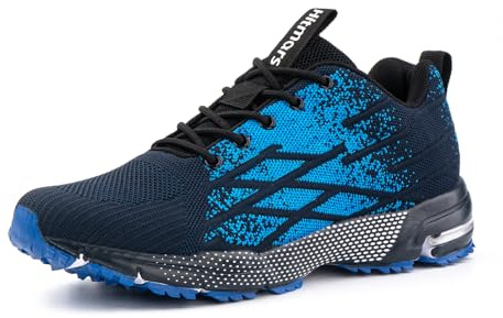 Hitmars Mens Trainers Ladies Running Shoes Mens Trail Running Gym Outdoor Sports Shoes Lightweight Fashion Sneakers Blue N1 Size 12UK=47 EU