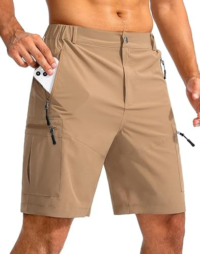 Tansozer Korta vandringsbyxor för män med dragkedja utomhus sommar cargo shorts