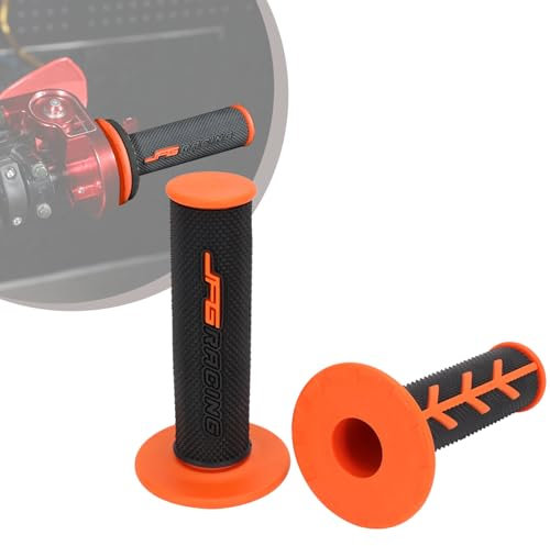 JFG RACING 1 Paar Dirt Bike Lenkergriffe,22 mm/24 mm Motorrad Griffe Lenkergriffe rutschfest für Pit Dirt Bike Motocross-Orange