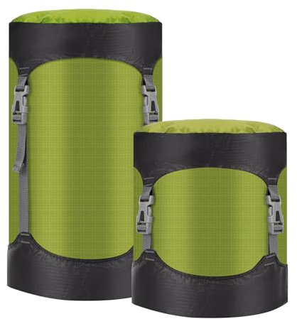Risipu Compression Stuff Sack, 8L/15L/25L/35L/52L Sleeping Bag Compression Sack Great for Compression Bag Waterproof Outdoor Storage Bag for Backpacking, Traveling,Hiking and Camping (Green, L)