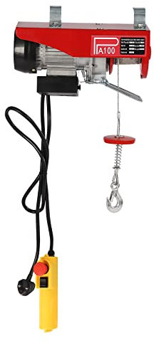 480W Electric Hoist Lift 50 KGS 110 LBS/ 100KG 220LBS, Overhead Electric Hoist Electric Winch for Garage, Warehouses, SINGLE/DOUBLE LIFITING: 6 M/12M/Min, Copper Motor