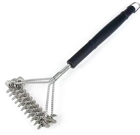 LHLXZQ Cepillo de Barbacoa, Cepillo de Limpieza para Parrilla con Cerdas de 2 Lados de Alambre de Acero Inoxidable, 360° Limpiar, Herramientas de BBQ para Parrilla de Gas/Carbón/Eléctrica