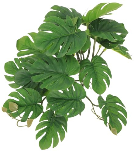 Toyvian Piante Finte per Terrario Rettili, Foglie Ornamentali Simulate Resistenti, Decorazione Habitat Acquario per Tartarughe e Rettili, Adatte per Terrari Chiusi e Acquari