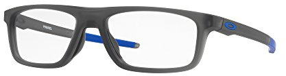 Oakley OX8127 Pommel Rectangular Eyeglass Frames, Satin Grey Smoke/Demo Lens, 55 mm