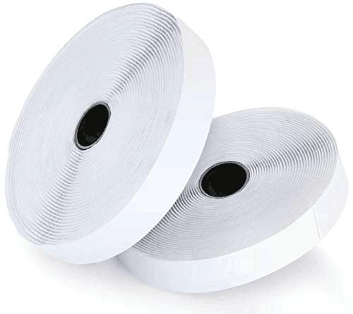 ABSOFINE 10M Self Adhesive Hook and Loop Strip Tape Set Sticky Back Fastening Tape