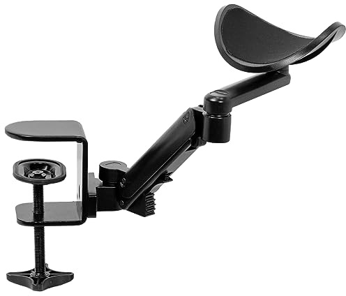 VIVO Universellt justerbart armstöd, skrivbordsvagga roterande armbågskudde, ovanför bordet förlängning plattform armstöd, svart, MOUNT-ARM01