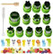 XCOZU Set di 12 Tagliapasta per Verdure per Bambini in Acciaio inox, a Forma di Frutta, Taglierina per Sandwich con 10 Forchette da Frutta a Forma di Animale, Spazzole e Bastoncini di Legno