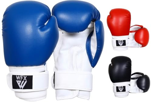 WFX Kinder-Boxhandschuhe für Kampfsport Sparring Junior-Praxishandschuhe strapazierfähiges Leder MMA-Trainingshandschuhe Boxsack-Handschuhe Schlaghandschuhe Muay Thai Kickboxen Jungen