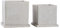 Olly & Rose Mykonos Square Plant Pot Set with Saucers - Light Grey Ceramic Cement Indoor & Outdoor Planters