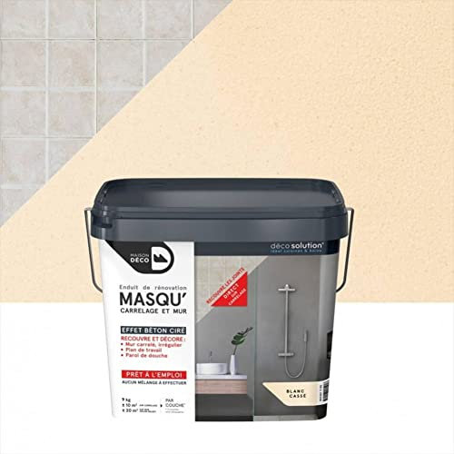 Enduit Masqu'carrelage et mur MAISON DECO, Blanc cassé, 9 kg